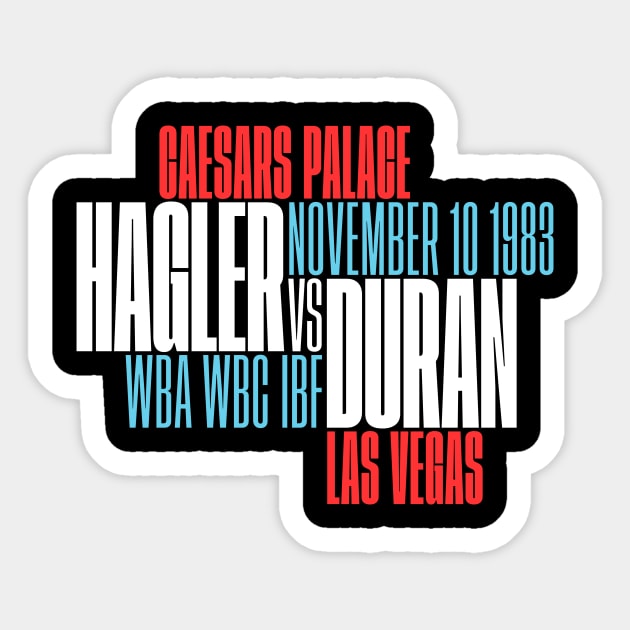 Hagler vs. Duran Sticker by attadesign